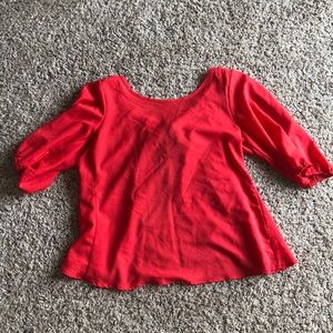 Open back blouse with ribbon